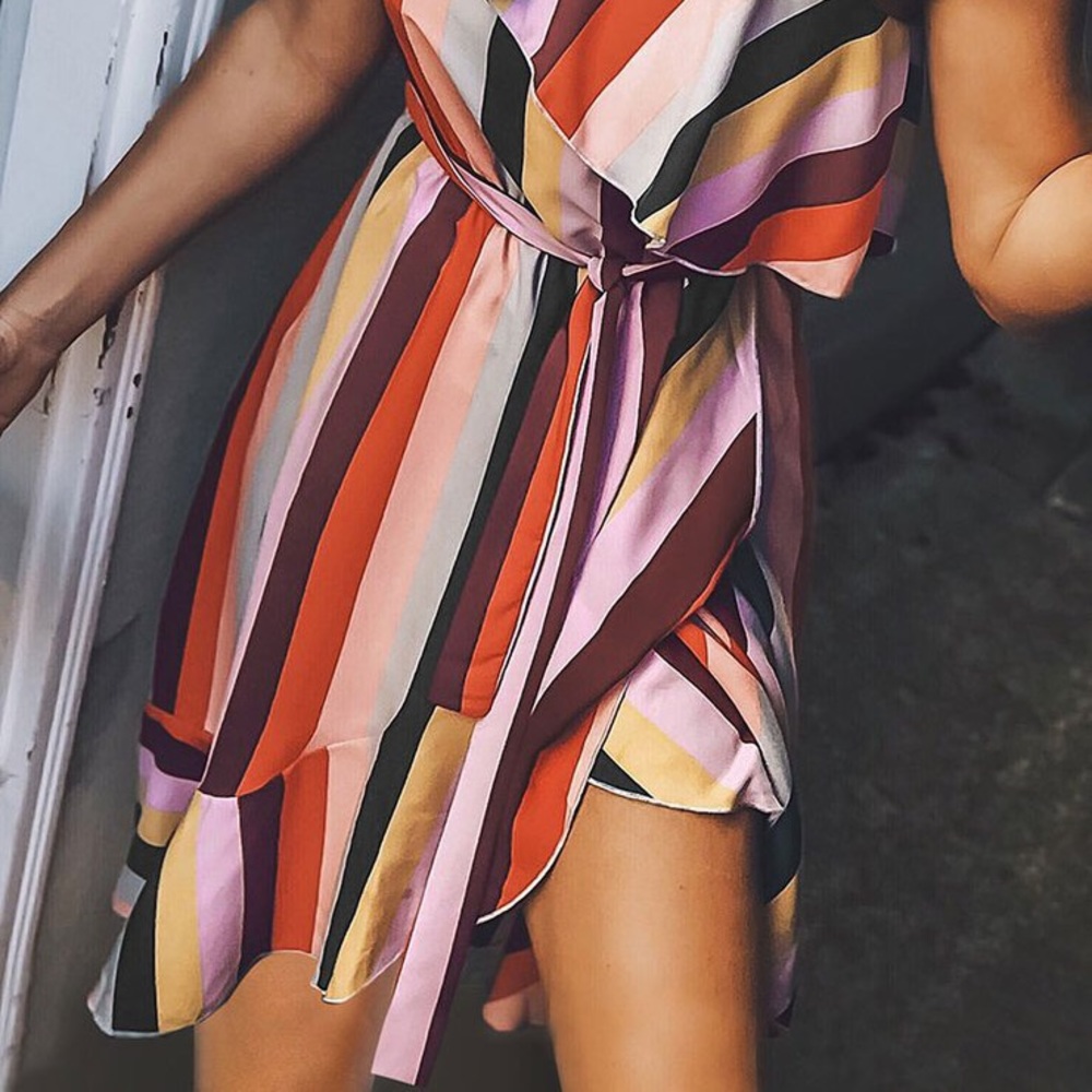 One Shoulder Asymmetrical Ruffle Midi Dress - Picture 2 of 4